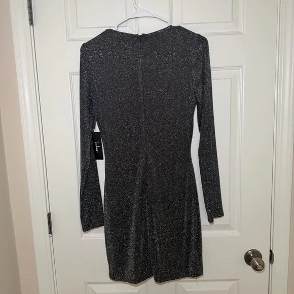 Lulu's Sparkling Black Cutout Dress - Picture 6 of 6